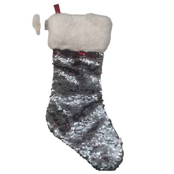 Lot of 2 Vintage DAN DEE Sequined Glittery Ornate Christmas Hanging Stockings - Picture 10 of 11